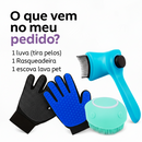 Kit Pet Luva Tira Pelos Nano + Escova lava Pet Silicone Dispenser + Pente Escova Removedora